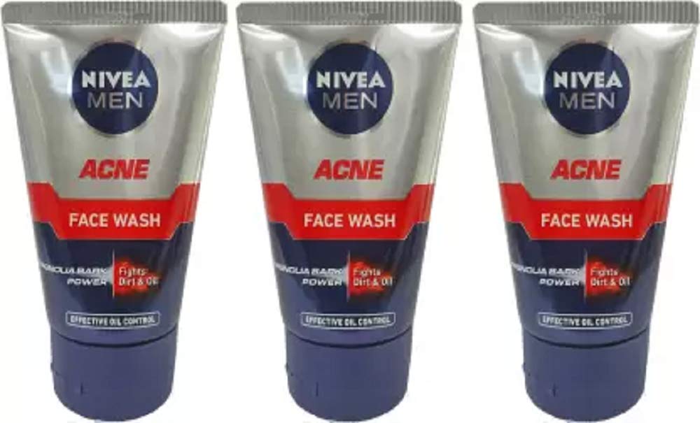 Nivea 3 Acne 100G Each Face Wash (300 G)