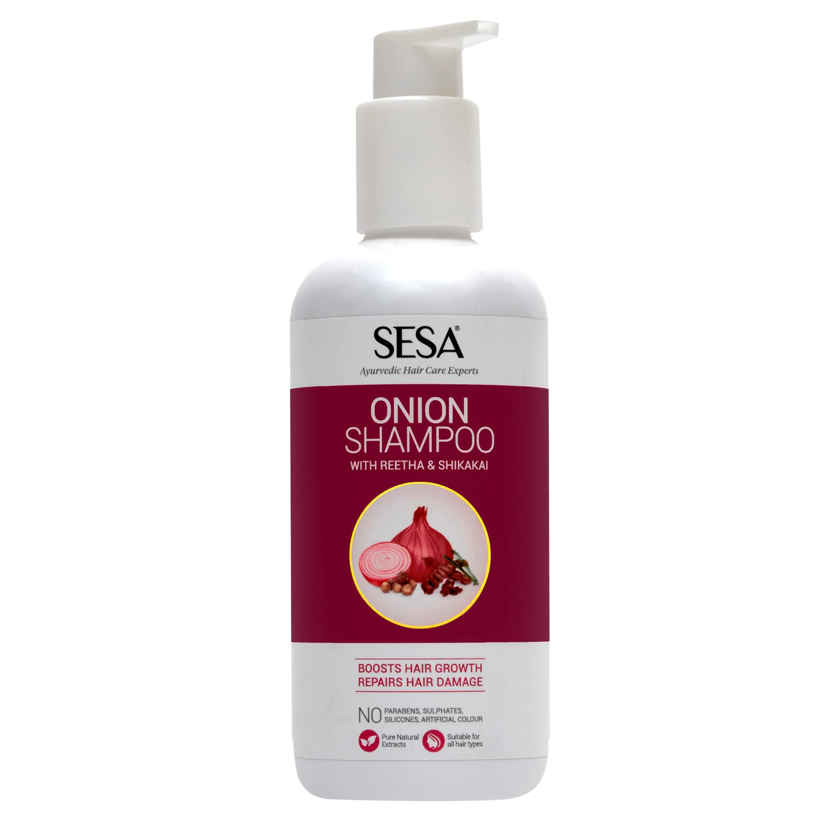 Sesa Onion Sulphate Free Shampoo With Reetha & Shikakai | Hair Growth,Hair Damage,Hair Strengthening & Hairfall Control | No Par