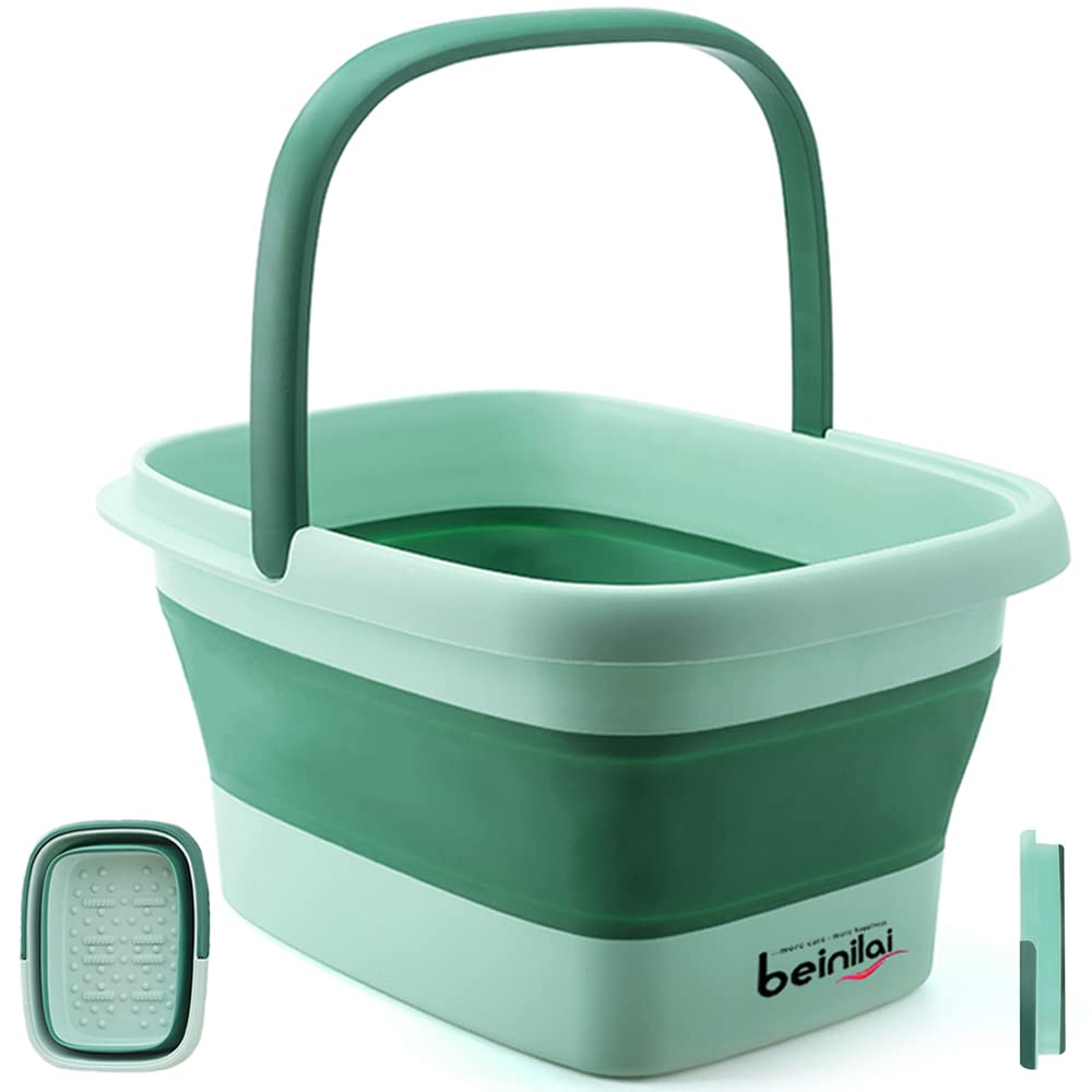 Collapsible Foot Bath Basin For Soaking Feet,Pedicure Foot Spa, Foot Tub With Handles And Massage Acupoint,Multifunction Collaps