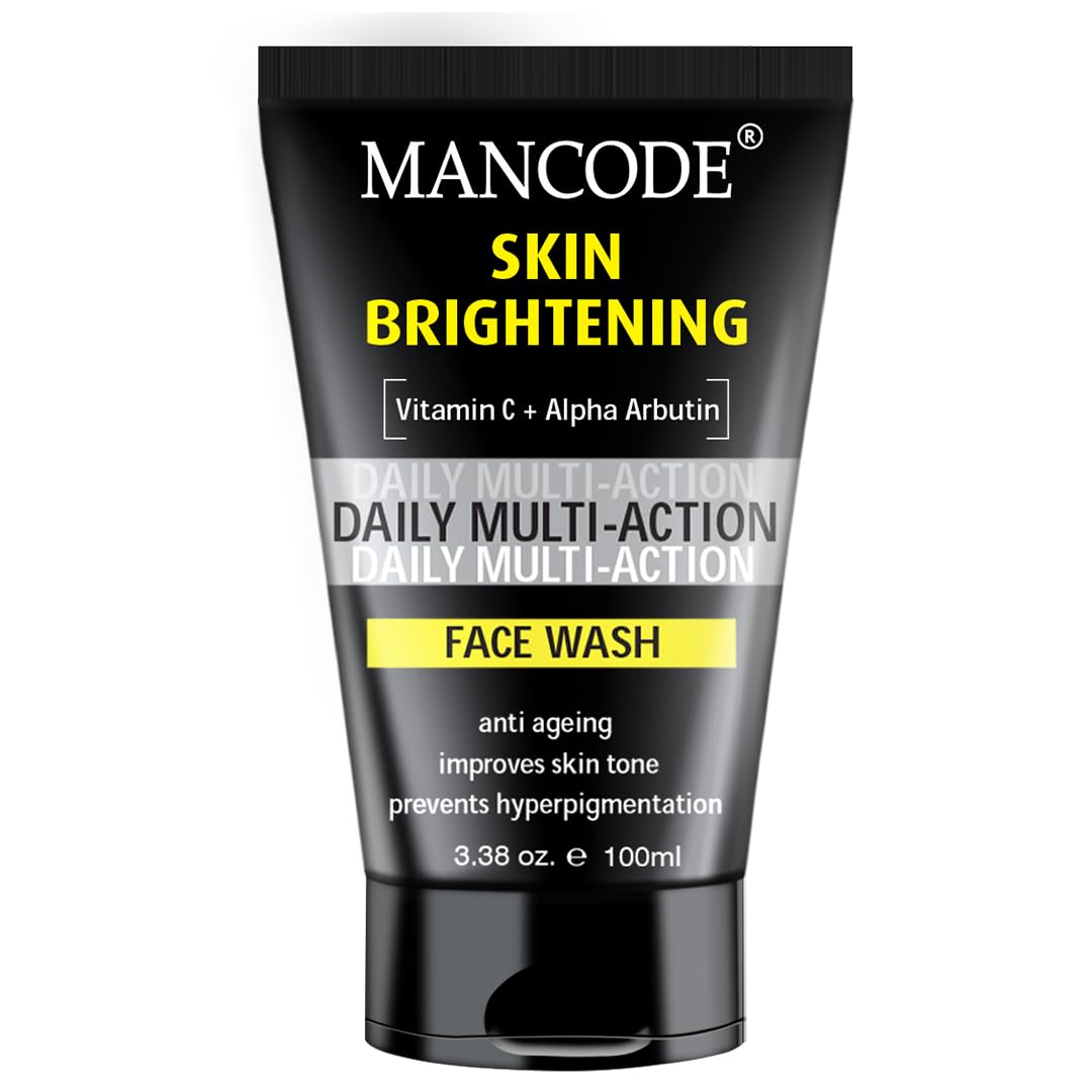 Man Code Skin Brightening Face Wash For Men  Clear Skin, Oil Control, Acne Defense, Dark Spot Reduction, Pollution Protection 