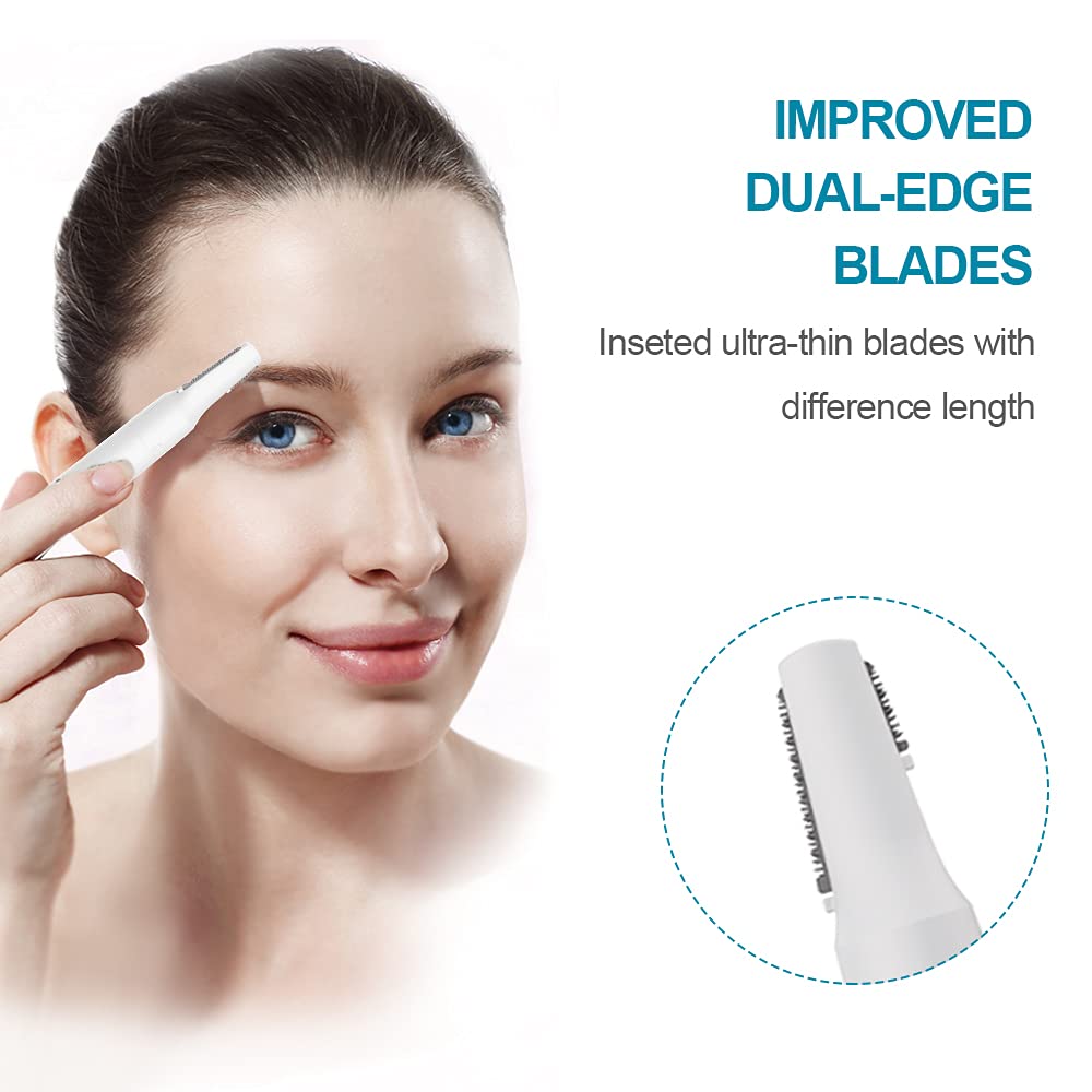 Touchbeauty Face Eyebrow Nose Ear Hair Trimmer, All-In-One Hair Remover For Women & Men, Dual Blades Shaver Battery Powered Upgr