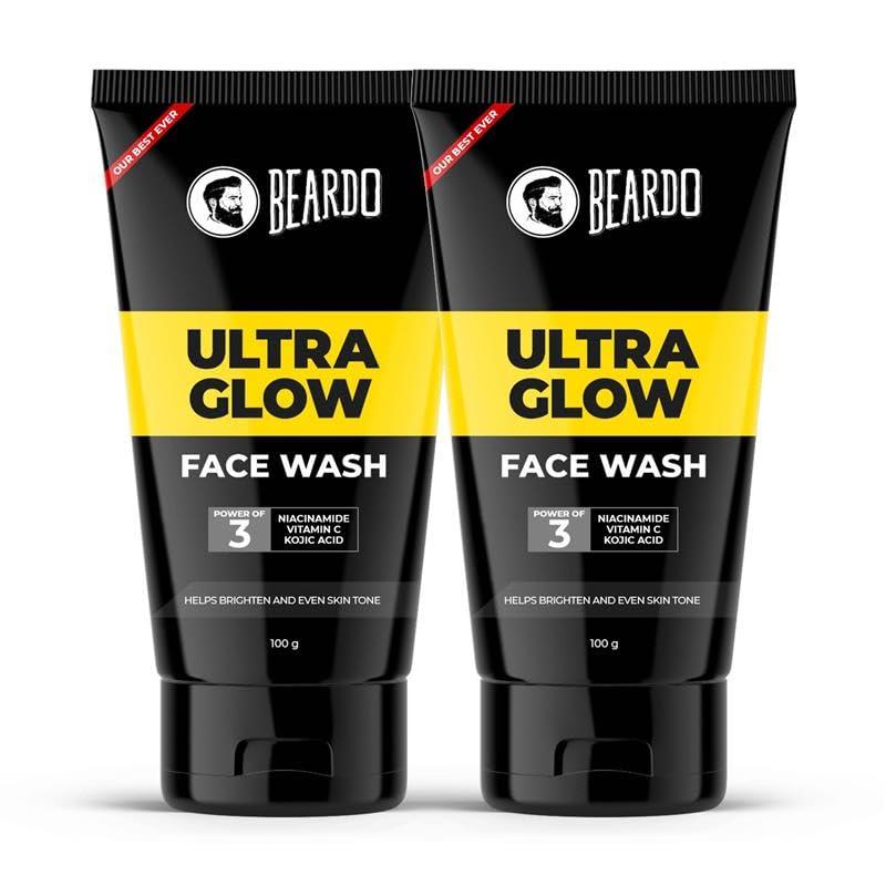 Beardo Ultraglow Face Wash For Men | Powered By 10% Complex Of Niacinamide, Vitamin C & Kojic Acid | Brightens & Hydrates Skin |