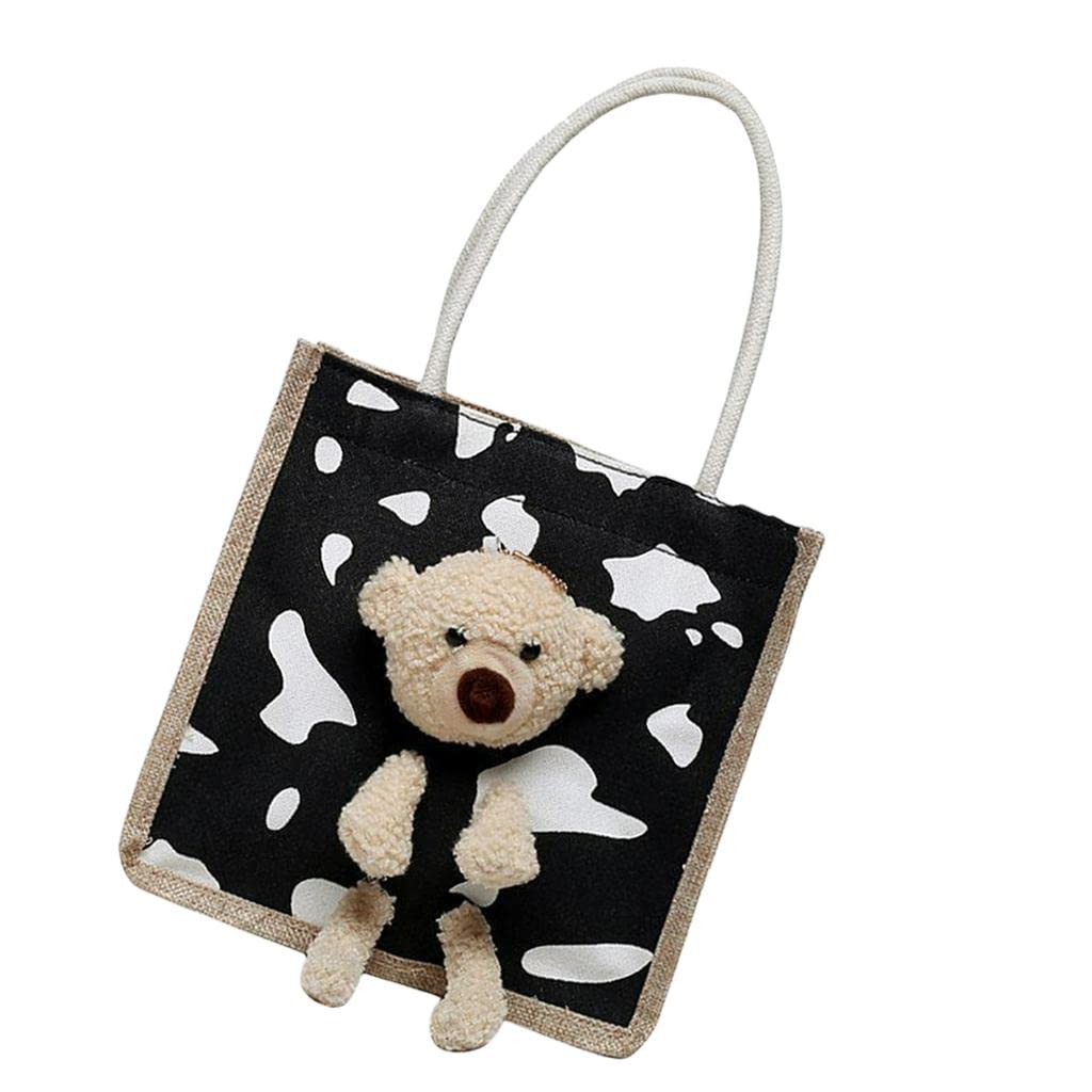 Velura Sydl Fashion Handbag Lovely Tote Bear Doll For Ladies Girl Women One Size Black|1 Piece Cute Handbag|Clothing, Shoes & Ac