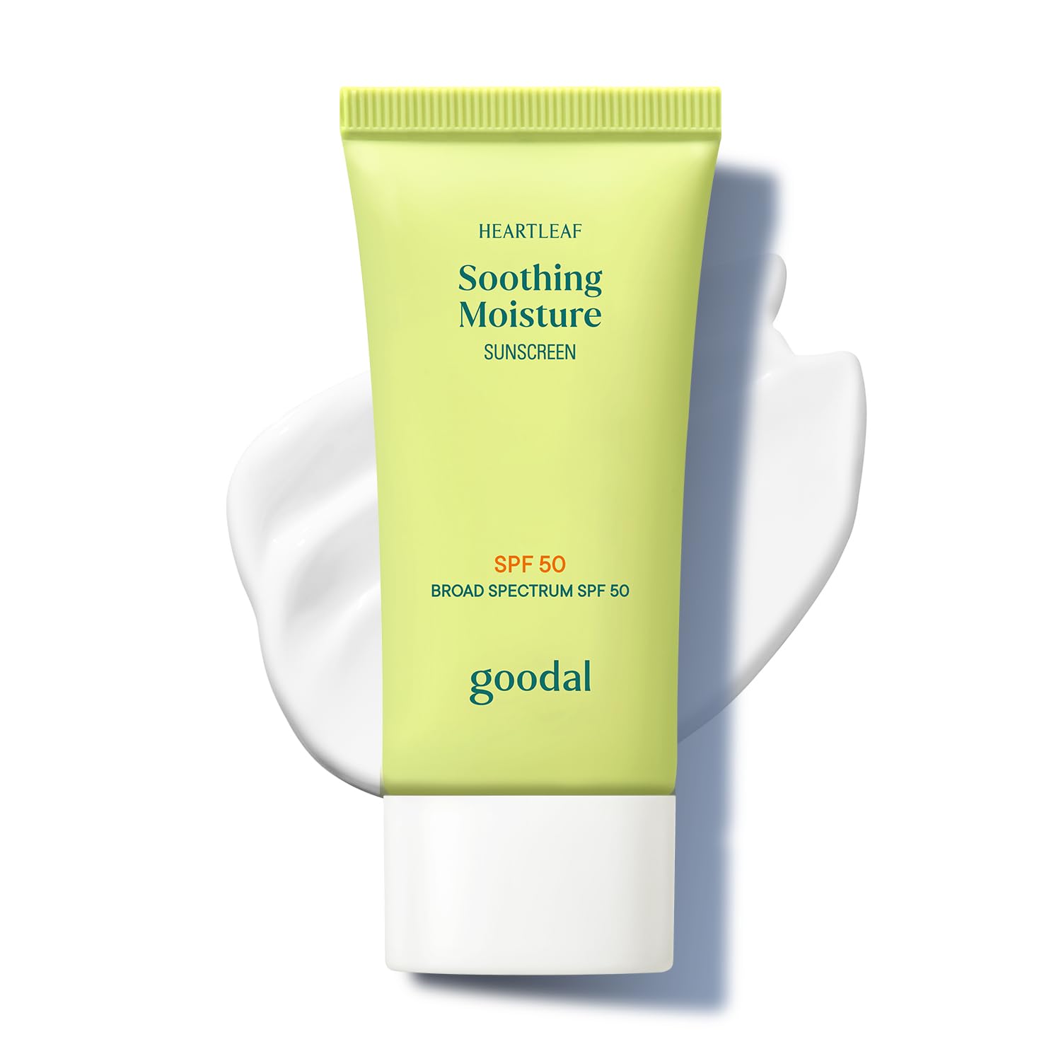 GOODAL Heartleaf Soothing Moisture Sunscreen, Broad Spectrum SPF 50, Hydrating Korean Face Sunscreen, No White Cast, Lightweight