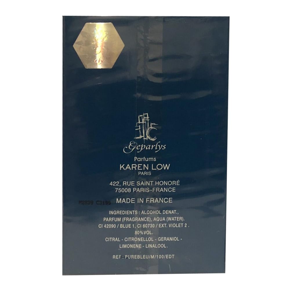 Pure Bleu By Karen Low, 3.4 Oz Eau De Toilette Spray For Men