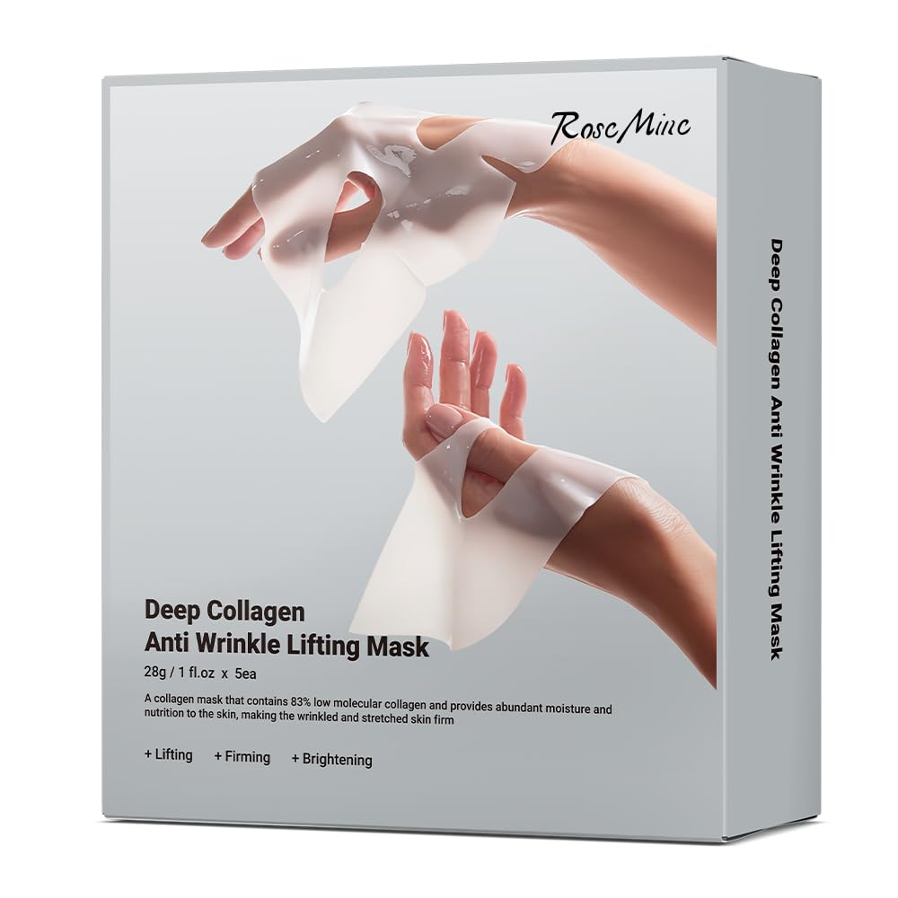 Muqian Rosemine Deep Collagen Anti-Wrinkle Lifting Overnight Mask Facial Sheet Masks With Low Molecular Weight Collagen For Lift