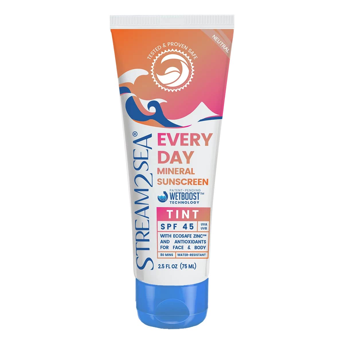 Spf 45 Every Day Tint Mineral Sunscreen | 2.5 Fl Oz Biodegradable, Paraben Free & Reef Safe Sunscreen | Non-Greasy Tinted Sunscr