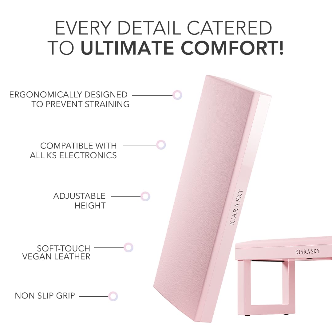 Kiara Sky Arm Rest For Manicure & Pedicure Technician Stations - Acetone Resistant & Waterproof (White)