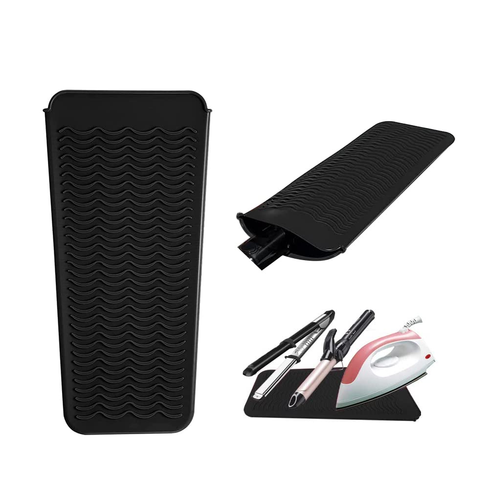 Heat Resistant Silicone Mat Pouch,Hair Styling Tools for Curling Irons, Flat Irons, Hair Straightener, 11.5 * 6 Inches, Food Gra
