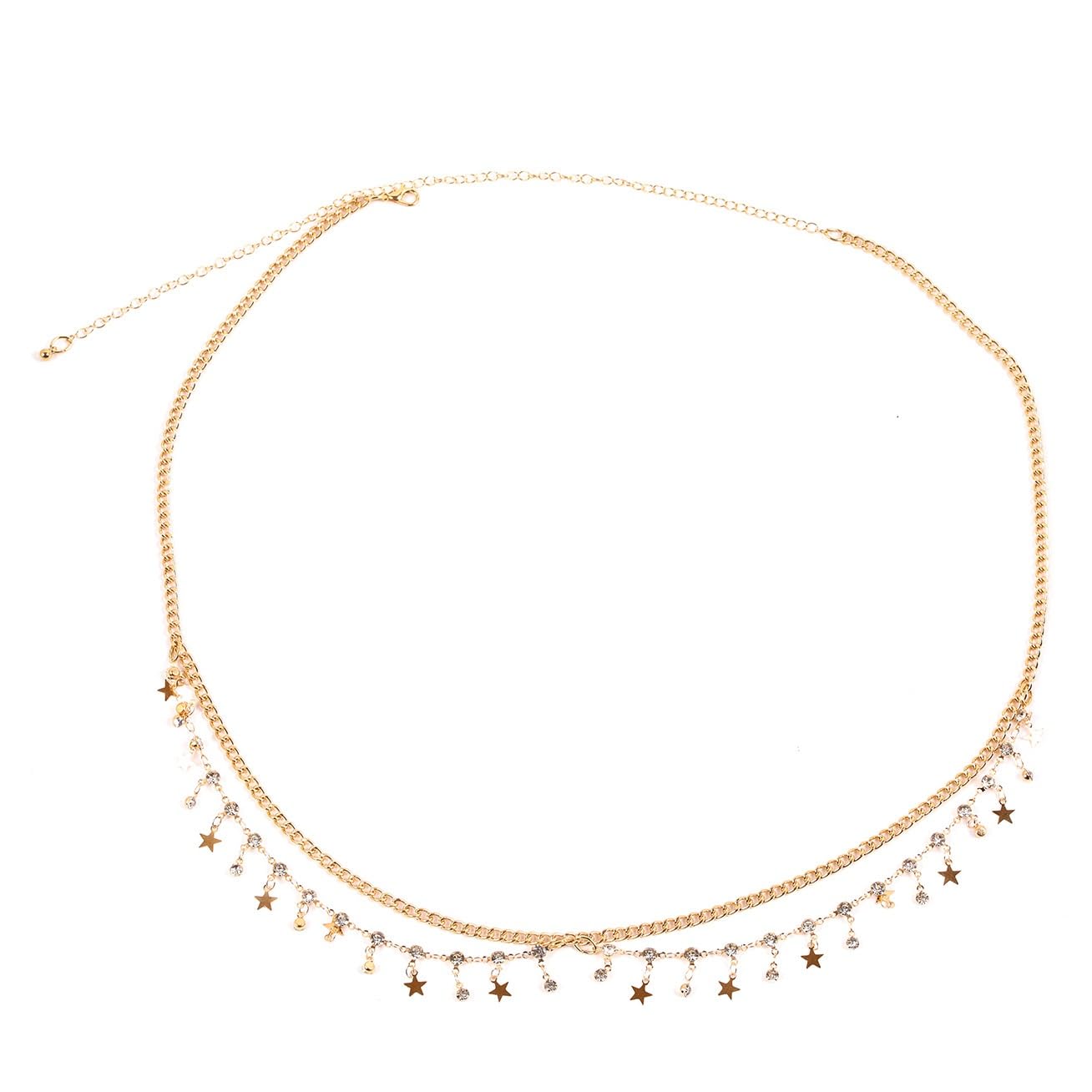 Fabme WomenS Waist Chain  Stylish Saree Silver Plated Belly Chain Layered Body Hip Chain For The Waist Ladies Sexy Bikini Jewe