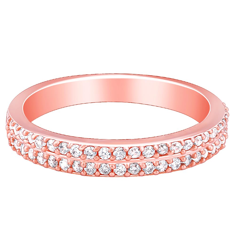 Giva 925 Silver Rose Gold Slender Ring,Fixed Size, Indian  12, Us  6 | Gifts For Women And Girls | With Certificate Of Authent