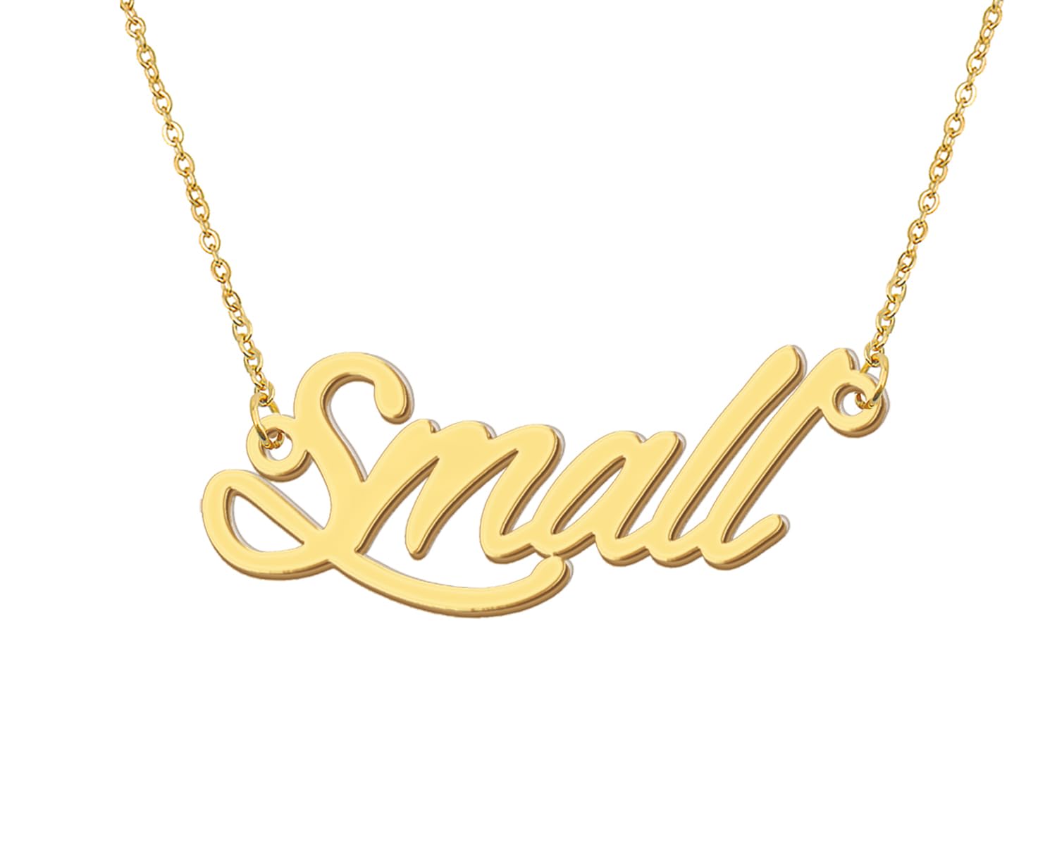 Aoloshow Tierra Tiny Name Necklace for Womens 18k Gold Plated Stainless Steel Nameplate Jewelry Valentines Day