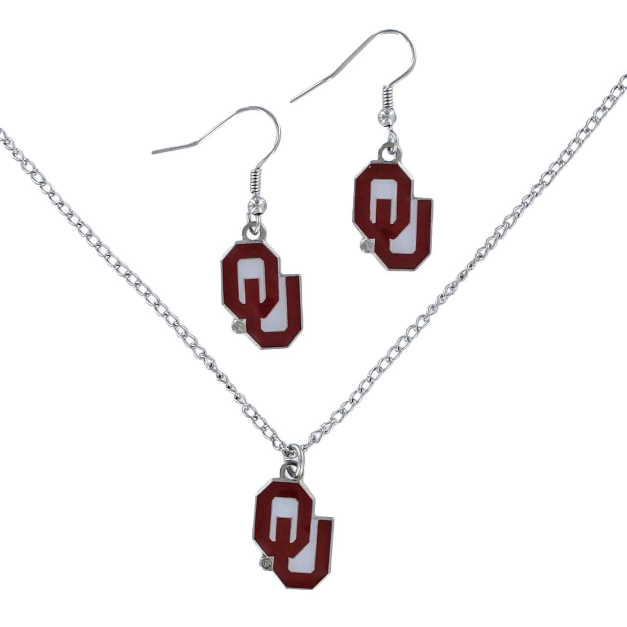 Aminco NCAA Oklahoma Sooners Logo Earrings & Pendant Set