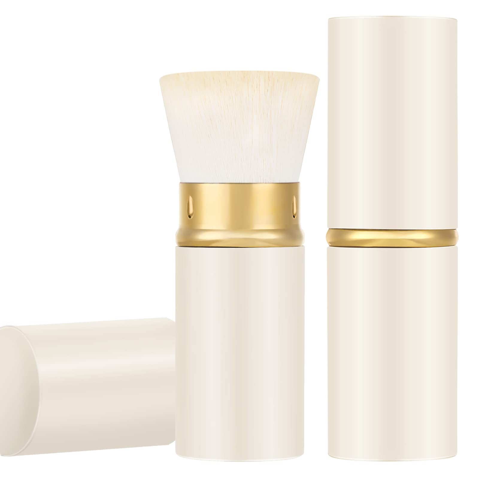 Falliny Retractable Foundation Makeup Brushes, Travel Kabuki Powder Brush Portable Liquid Foundation Sunscreen Brush With Cover