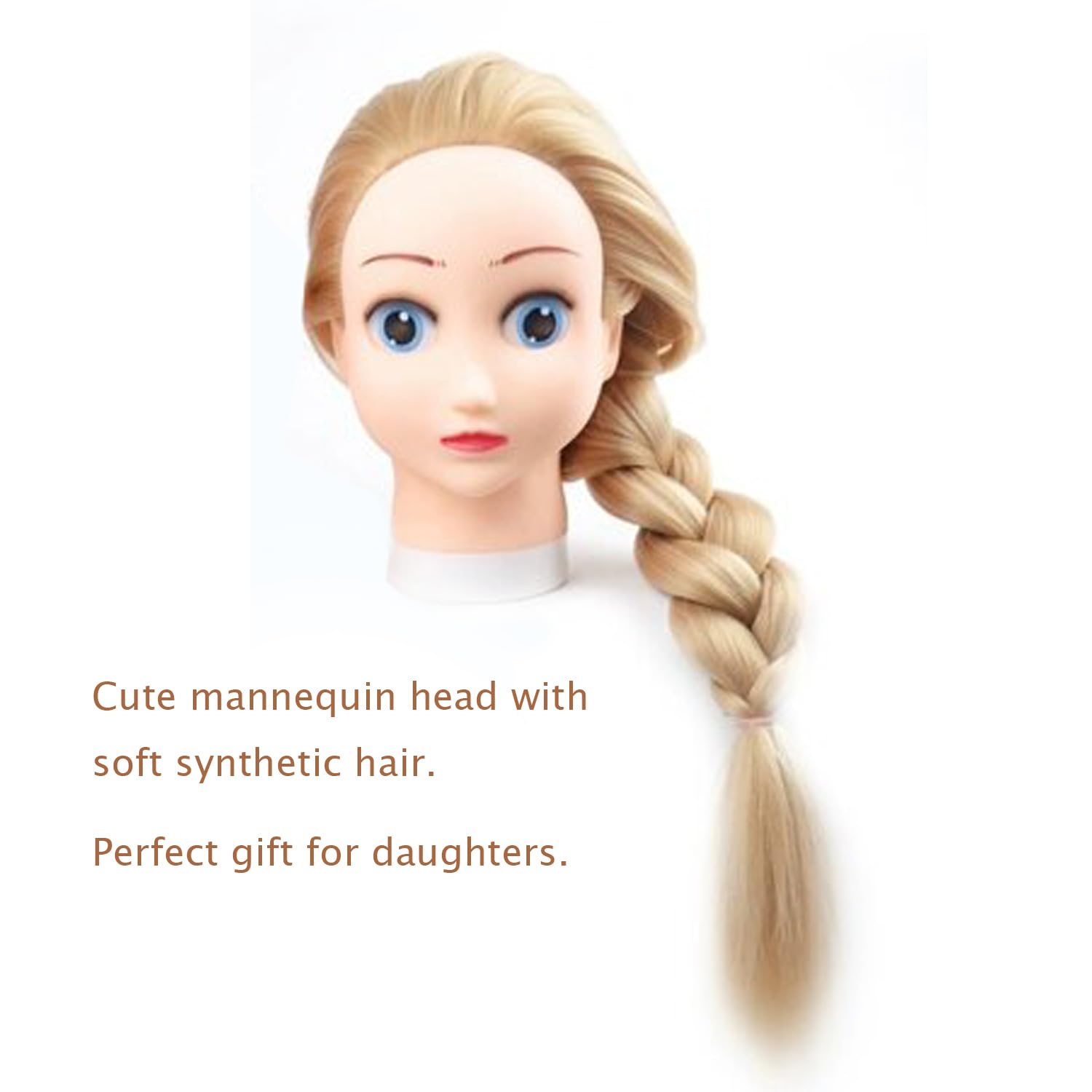 Perfehair Doll Mannequin Head For Hair Styling, Braiding - 26'', Practice And Training Hair Cosmetology Manikin Head For Kids An