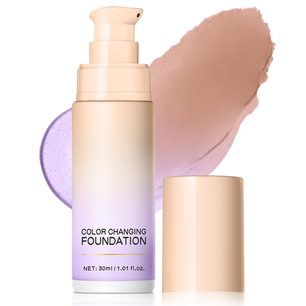 Color Changing Foundation with Centella Asiatica  Weightless Hydrating Liquid Foundation (Purple02)