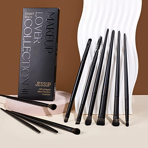 Eyeshadow Brush Set Jessup Eye Makeup Brushes Professional 10Pcs Blending Brush Eye Shadow Liner Brush crease Brush Duo-end Brow