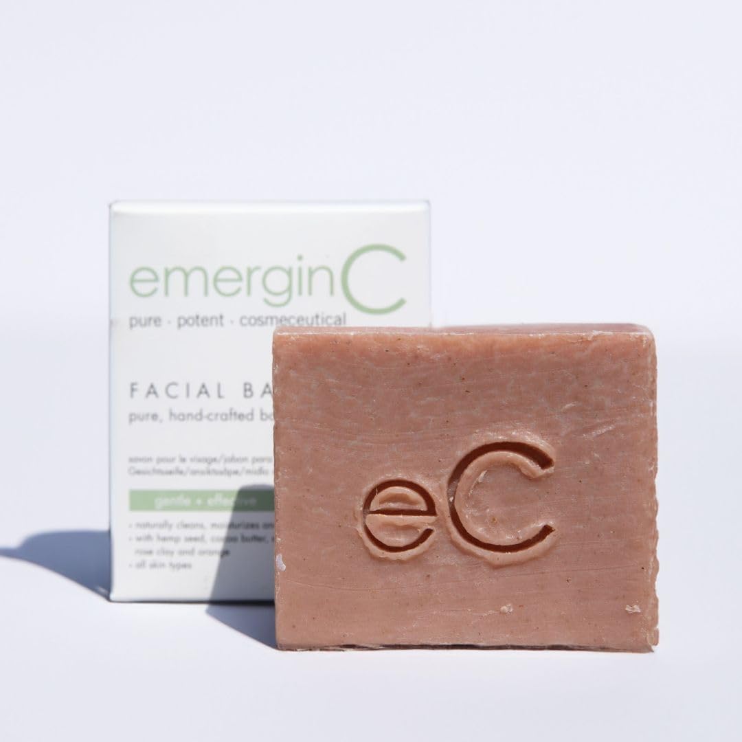 emerginC Signature Facial Bar - Naturally Formulated Soap for Face to Clean, Moisturize & Nourish Skin - Cocoa Butter, Echinacea