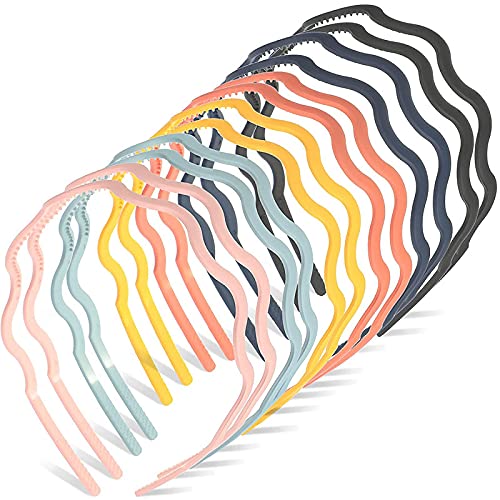 Shidara Plastic Wavy Headbands Zigzag NonSlip Thin Headbands With Teeth Skinny Headbands Hair Accessories For Girls Women | Mul