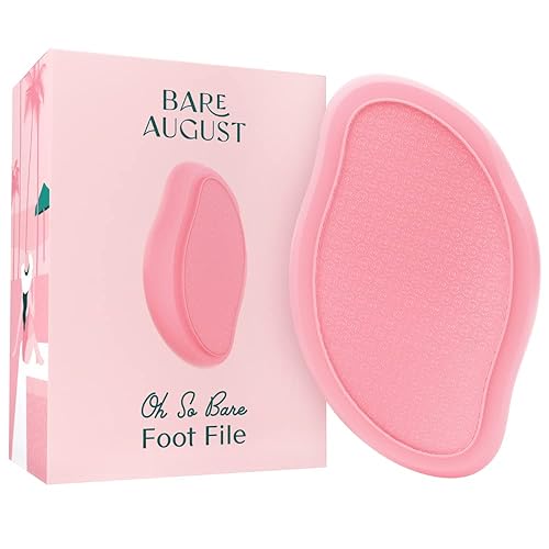 Bare August Glass Foot File Callus Remover- Heel Scraper & In Shower Foot Scrubber Dead Skin Remover - Pedicure Foot Buffer For