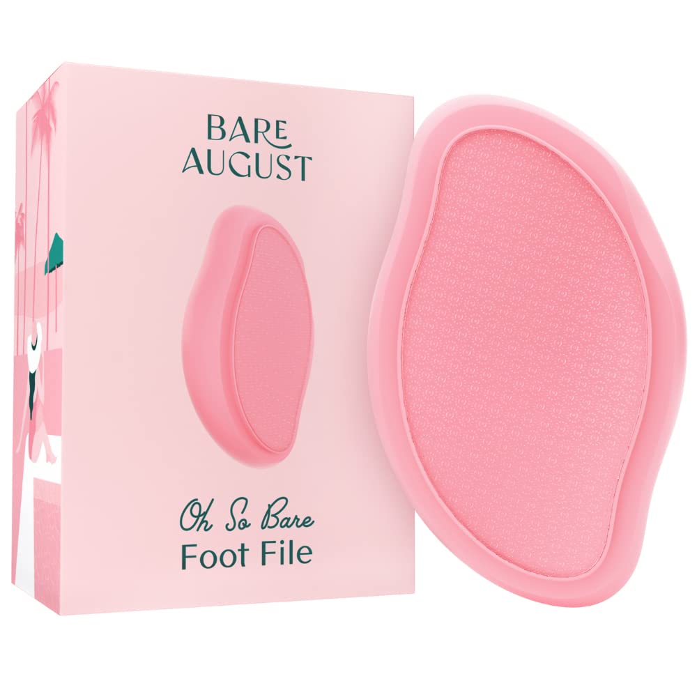 Bare August Glass Foot File Callus Remover- Heel Scraper & In Shower Foot Scrubber Dead Skin Remover - Pedicure Foot Buffer For