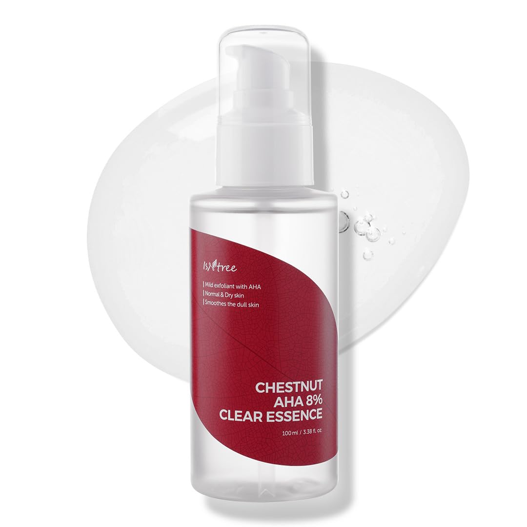 Isntree Chestnut Aha 8% Clear Essence 100Ml, 3.38 Fl Oz | Tightening Pores Chemical Facial Essence For Dead Skin Cells Upcycling