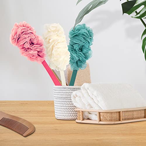 4Pack Back Scrubber For Shower, Evmliy Loofah Sponge Brush Exfoliating Body, Long Handle Scrub Brush For Shower With Loofah On A