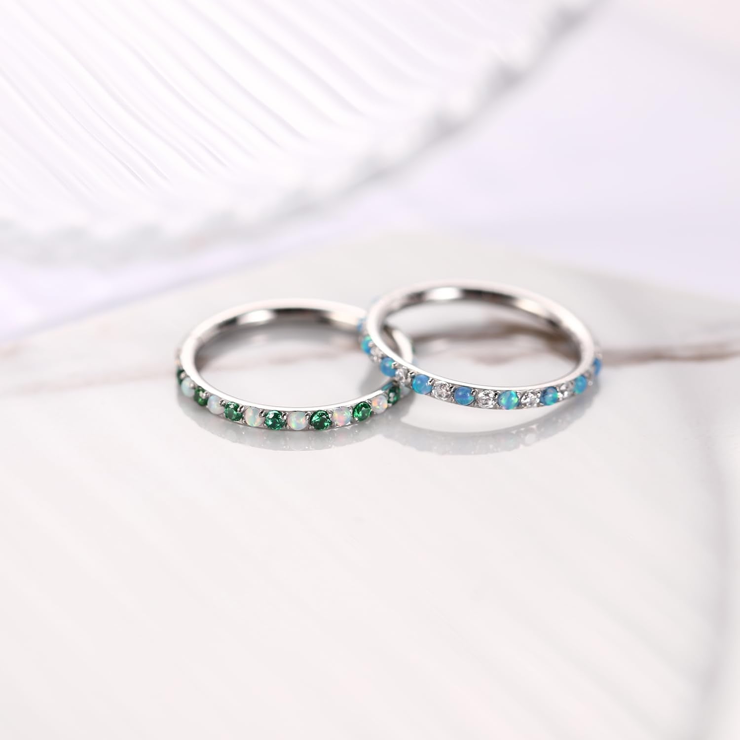 FUNLMO 16G Cartilage Earring Septum Jewelry Nose Ring Hoop Daith Tragus Helix Piercing Jewelry 8mm Silver