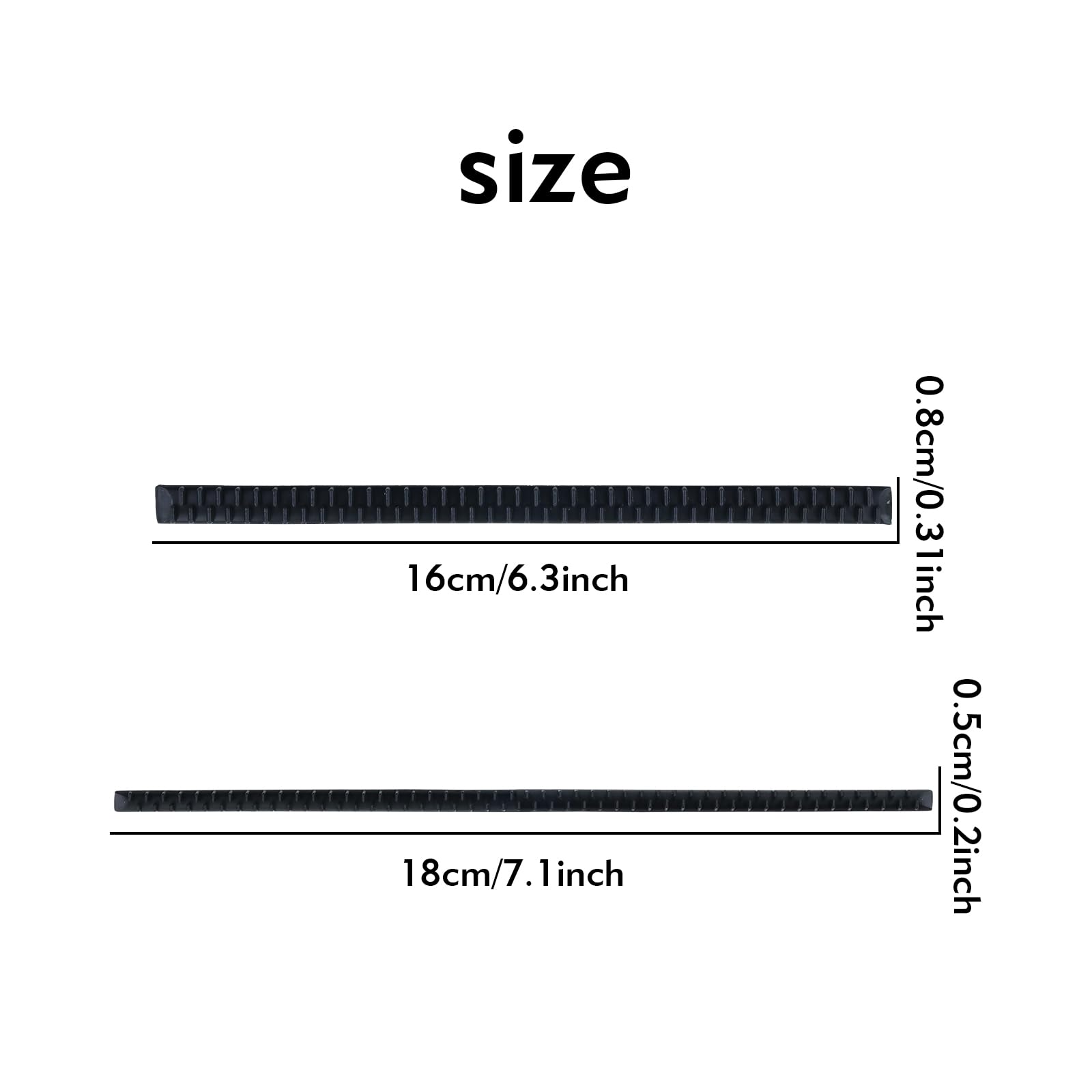 Lawie 10 Pack Black Headband Rubber Teeth Comb Silicone Grips Anti Slip Strips Bands Headbands Hairbands Crown Tiara Hair Hoop N