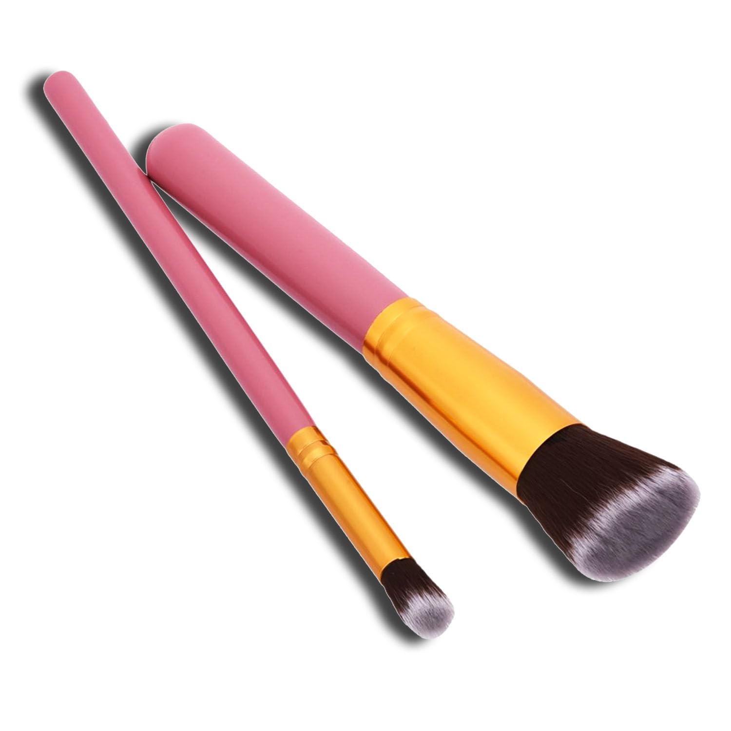Blackboss Makeup Powder Foundation Eyeshadow Brushes 2 Pcs (Pink)