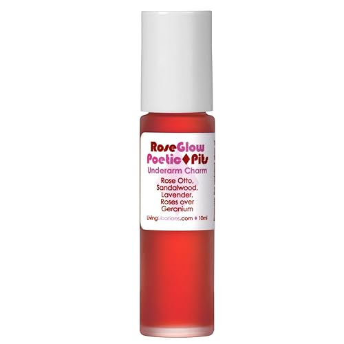 Living Libations - Organic Poetic Pits Roll-On Deodorant | Natural, Wildcrafted, Vegan Clean Beauty (Rose Glow, .33 Fl Oz | 10Ml