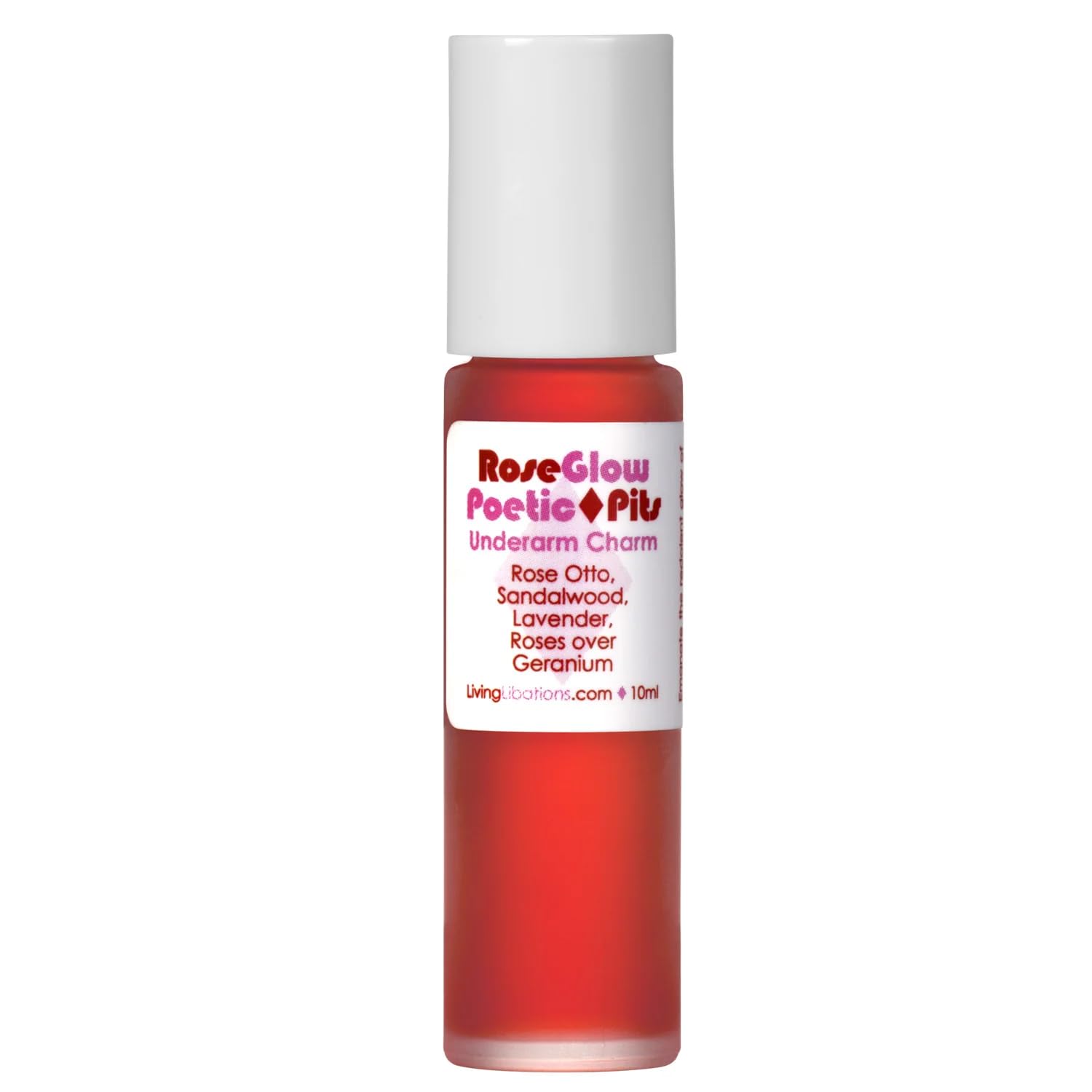 Living Libations - Organic Poetic Pits Roll-On Deodorant | Natural, Wildcrafted, Vegan Clean Beauty (Rose Glow, .33 Fl Oz | 10Ml