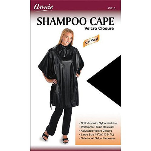 Annie Shampoo Cape 45'' X 54'' Black
