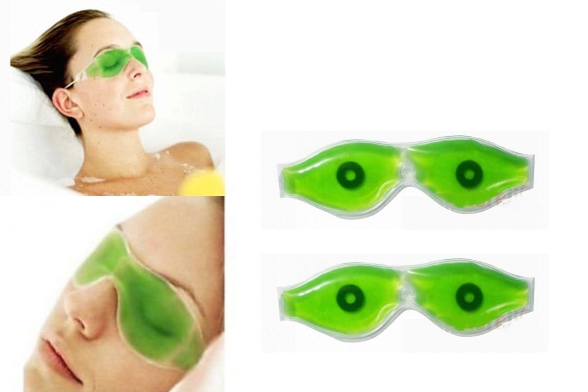 Natural Loe Vera Cool Gel Eye Mask Summer Ice Cooling Sleeping Mask For Eye Patches Remove Dark Circles Fatigue Cool Eyes Patch 