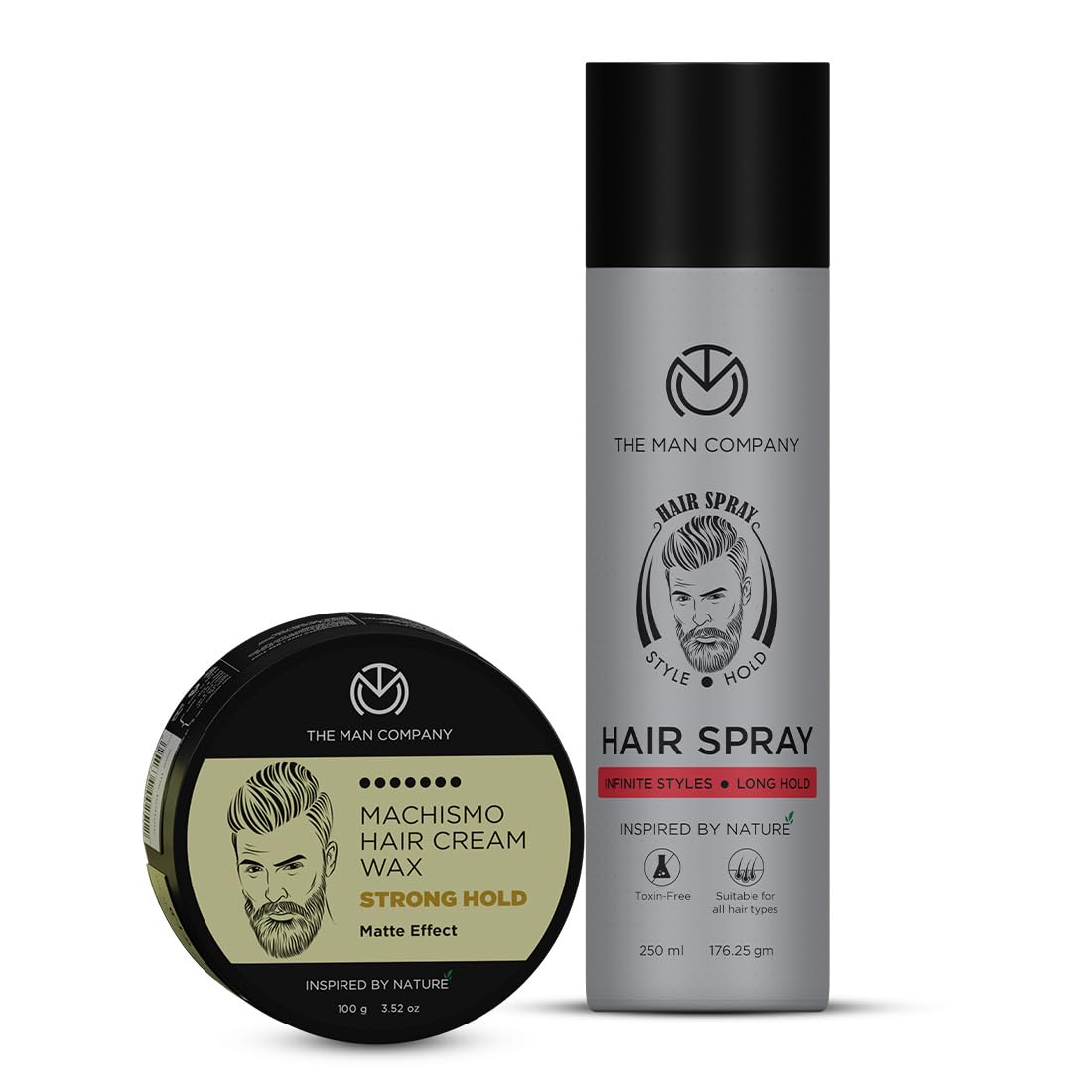 The Man Company Machismo Hair Wax 100G & Hair Styling Spray 250Ml | Hair Styling Combo For Men | Valentine Gift Set For Husband,