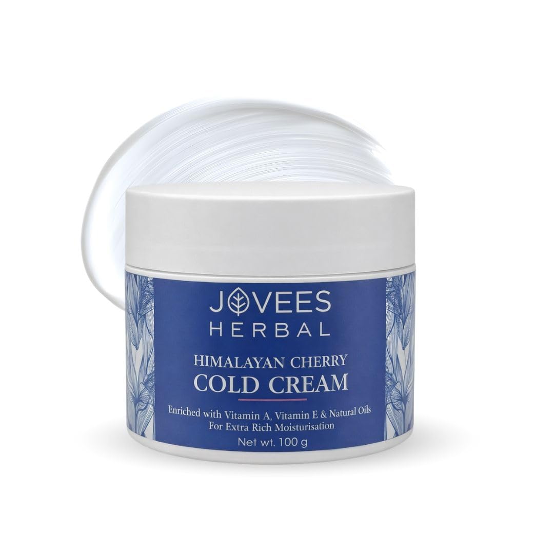 Jovees Herbal Himalayan Cherry Moisturizer For Dry Skin - Deep Nourishing Cold Cream For Face, Hands & Body - Hydrating, Soft Gl