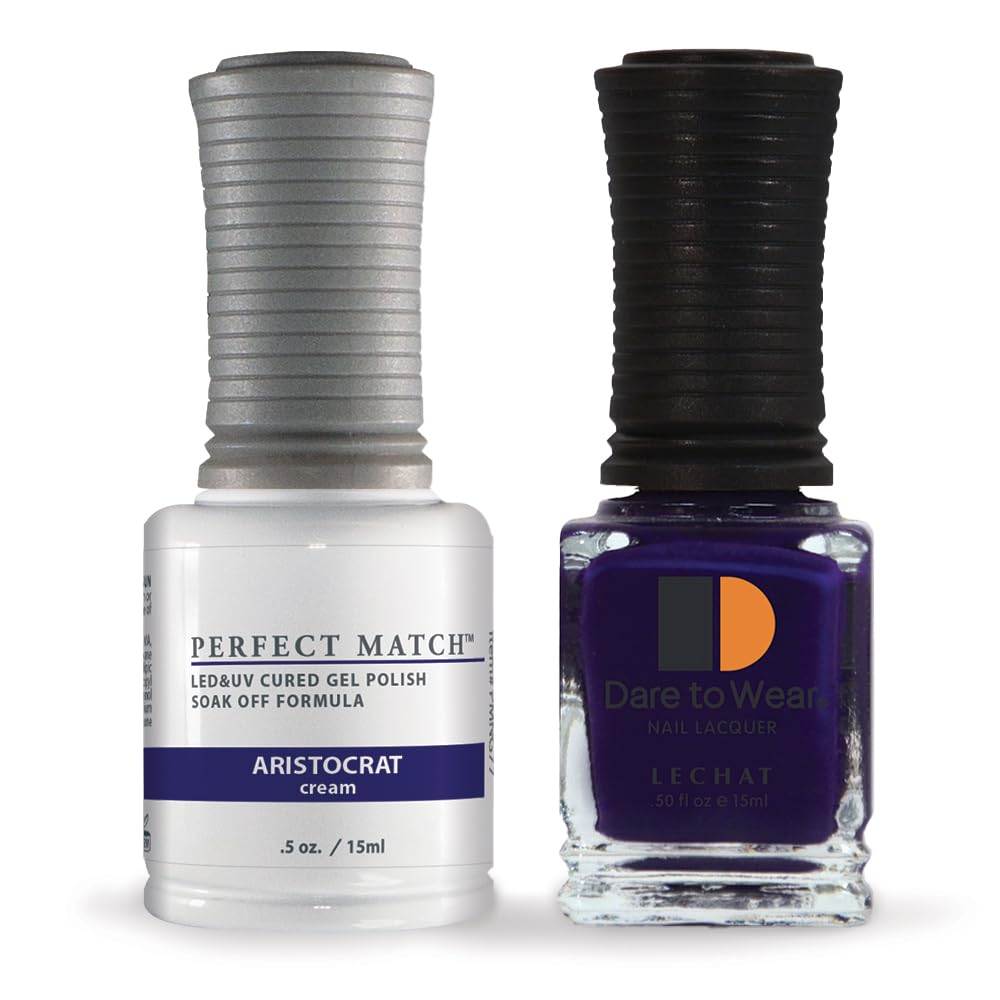LeChat - Perfect Match Gel Polish - Aristocrat - Royal Purple with Cream Finish - (0.5 Ounce) - Easy Application - Soak Off Form