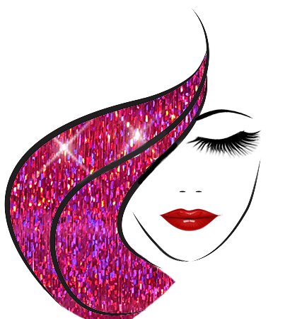 40 Sparkling Hair Tinsel 100 Strands (Fuchsia Pink)