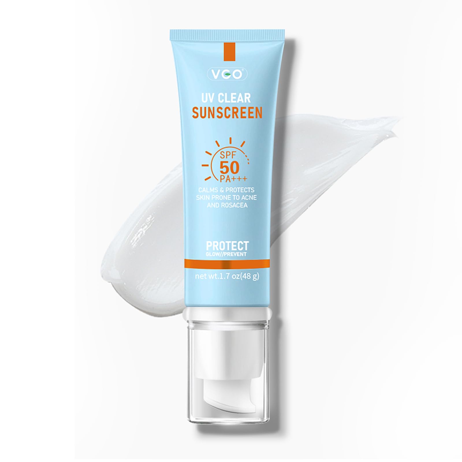Vgo Clear Face Sunscreen Spf 50, Hydrating Sun Essence Face Sunscreen Leaves No Sticky Feeling Travel Size Sunscreen Against Uva