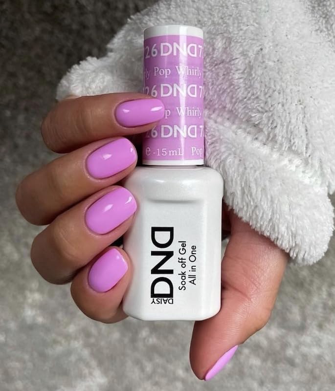 Dnd Gel Polish Set, Purple Collection, Uv/Led Gel Polish And Air Dry Nail Lacquer, Matching Chip-Free Polish Duo, 726 Whirly Pop