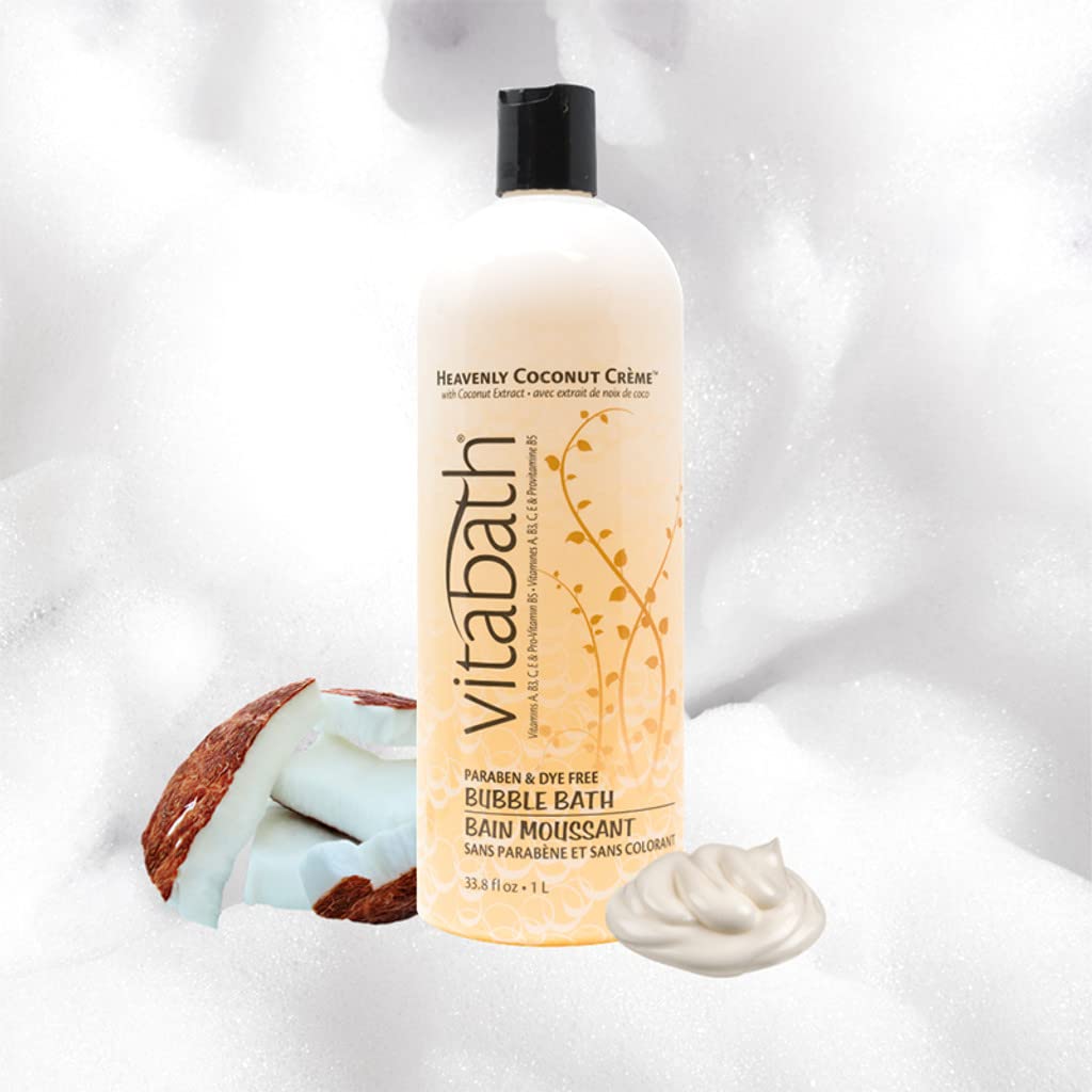 Vitabath Heavenly Coconut Crme Bubble Bath Rich Foaming Bubbly Soak & Relaxing Aromatherapy Moisturizing & Nourishing Indulgent