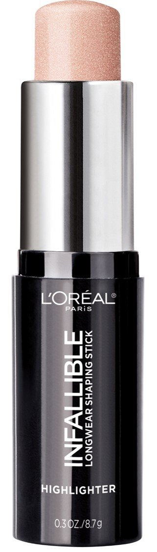 L'Oreal Paris Makeup Infallible Longwear Highlighter Shaping Stick, Up to 24hr Wear, Buildable Cream Highlighter Stick, 41 Slay 