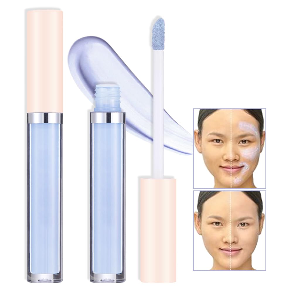 Kaely 2Pcs Color Correcting Purple Concealer Stick,Face Foundation Contour Makeup Pen Pencil,Eye Brightener Waterproof,Corrector