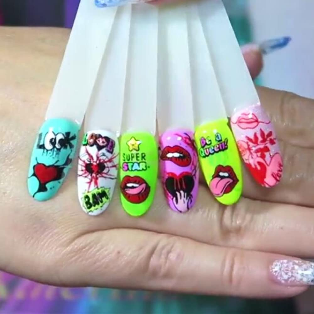 Lips Heart Nail Stamping Plate Kits 2pcs Love Flower Word Design Large Nail Stamping Templates Animal Letter Line Image Nail Sta