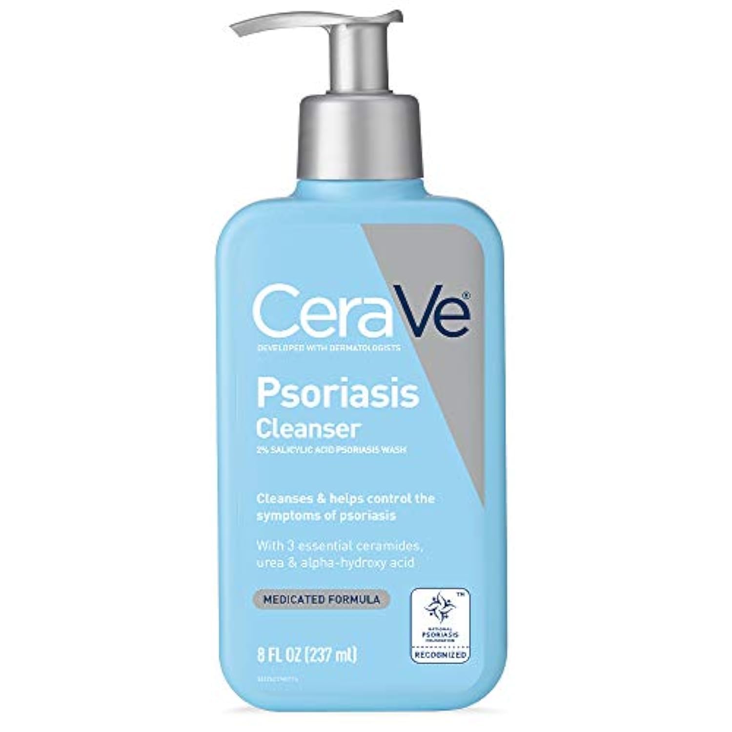CeraVe Cleanser for Psoriasis Treatment, With Salicylic Acid for Dry Skin Itch Relief & Latic Acid for Exfoliation, Fragrance Fr