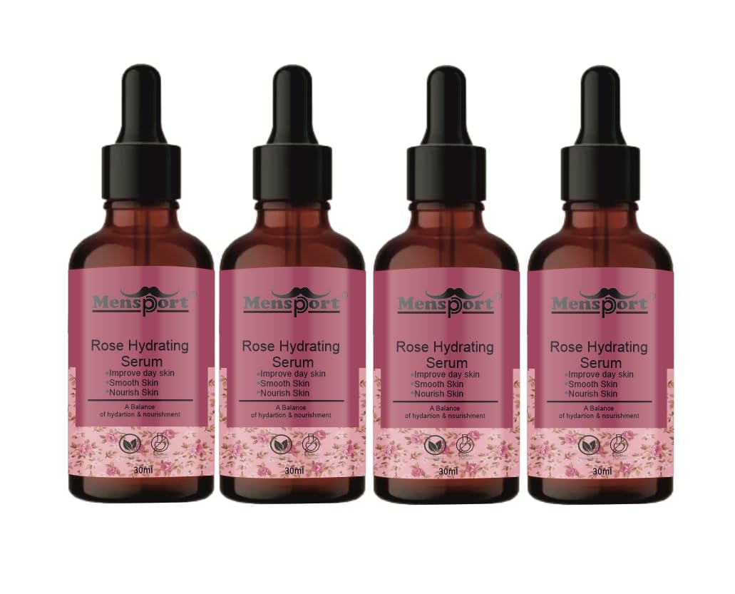Mensport Rose Hydrating Face Serum | For Repair, Blemishes, Toning & Bright Skin | Paraben Free | For Women & Men | 30Ml | Pack 