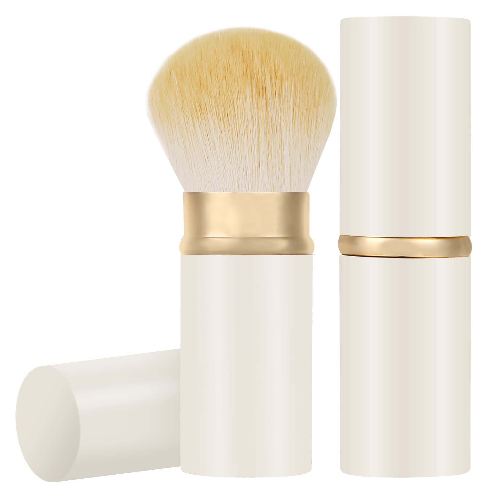 Falliny Retractable Makeup Brush, Travel Powder Brush Face Blush Brush, Portable Kabuki Makeup Brush With Cover For Blush, Sunsc