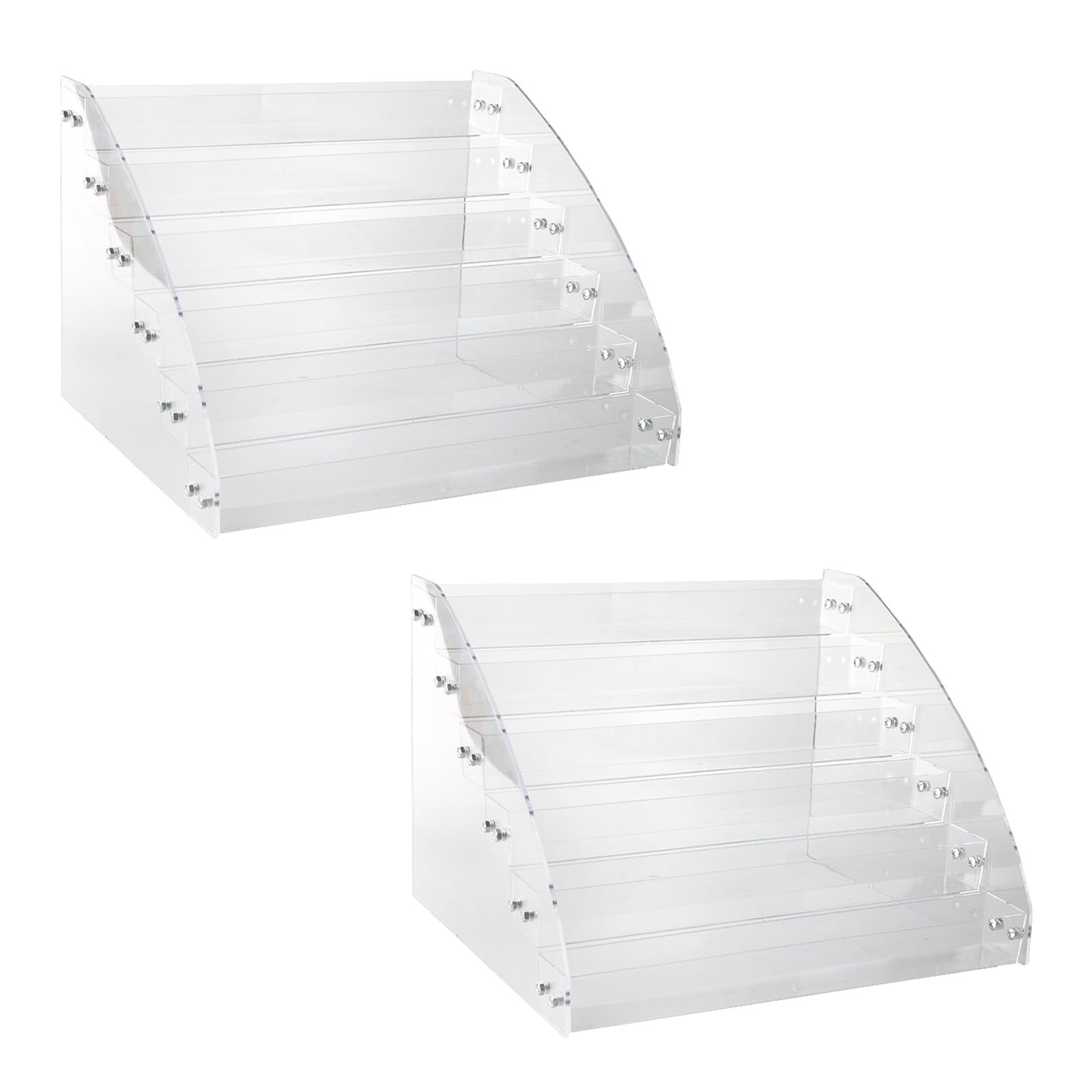 Yebeauty 6 Layers Acrylic Organizer Storage Tray Rack Stand Holder for Cosmetic Eyeglasses Lash Display,2 Pack
