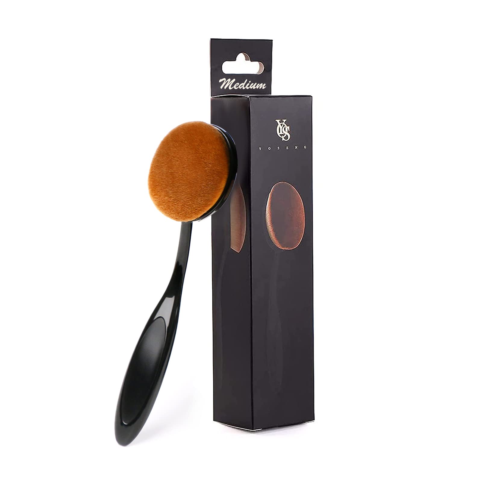 Yoseng Foundation Brush For Liquid Makeup,Oval Black Medium Toothbrush Makeup Brushes Fast Flawless Application Liquid Cream Pow