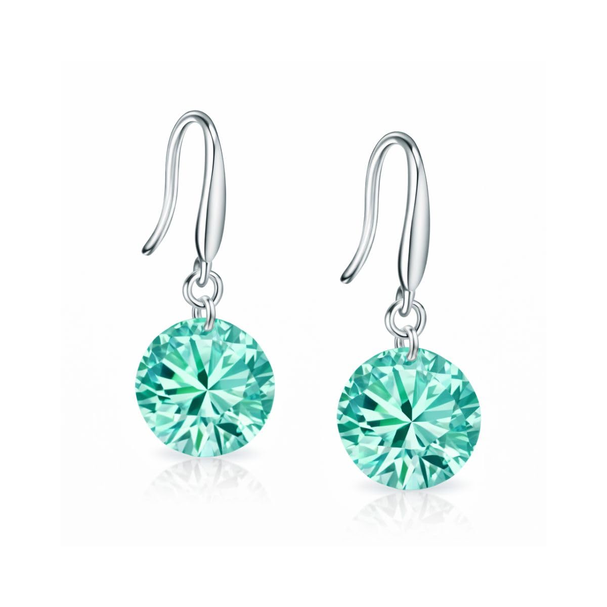 NiluS Collection Enchanting Light Weight Cubic Zircon Crystal Drop Earrings For Women And Girls, For Daily Use, Office Use (Sea